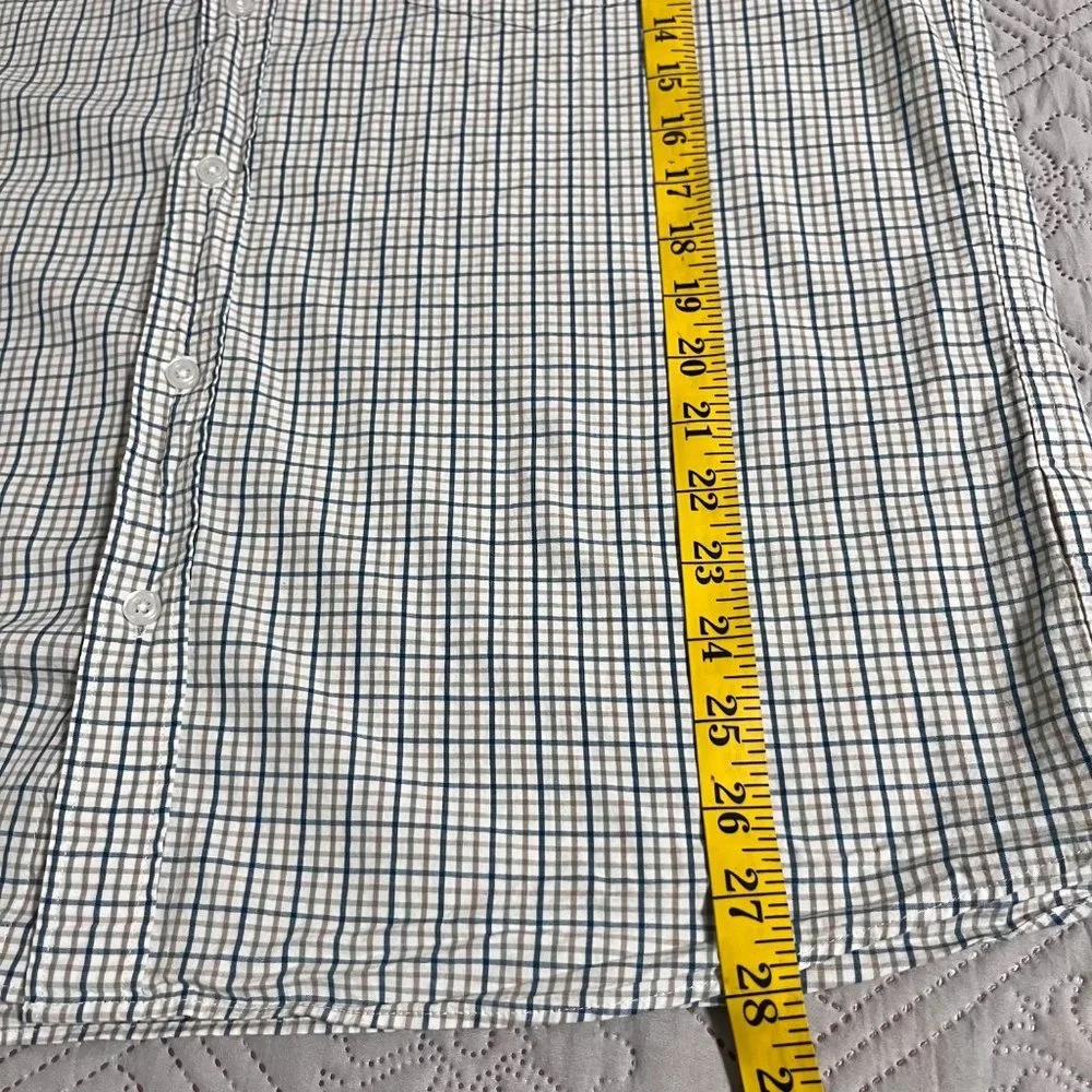 J crew Mens Slim Untucked Flex Washed Plaid Long Sleeve Collard Shirt Size‎ XL